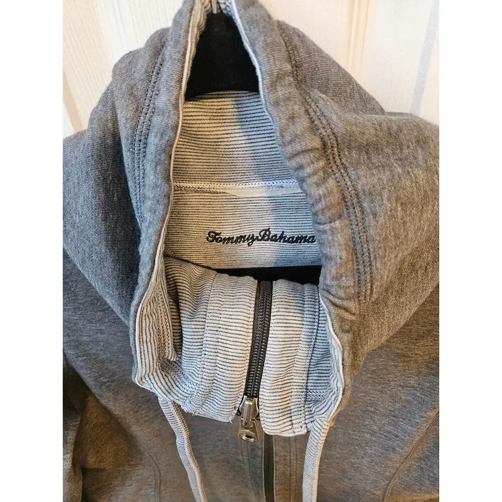 Tommy Bahama Zip Up Jacket Gray Athleisure Lightweight Womens S (No Tag)